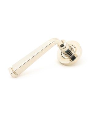 Polished Nickel Avon Round Lever on Rose Set (Plain) - Unsprung