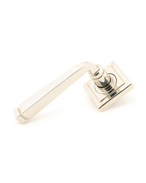 Polished Nickel Avon Round Lever on Rose Set (Square) - Unsprung