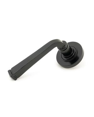 Black Avon Round Lever on Rose Set (Plain) - Unsprung