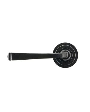 Black Avon Round Lever on Rose Set (Art Deco) - Unsprung