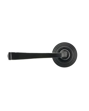 Black Avon Round Lever on Rose Set (Beehive) - Unsprung