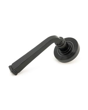 Black Avon Round Lever on Rose Set (Beehive) - Unsprung