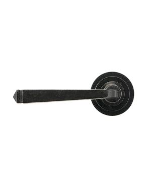 External Beeswax Avon Round Lever on Rose Set (Art Deco) - Unsprung