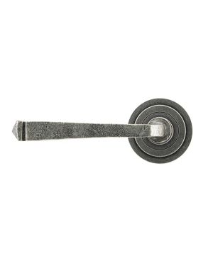 Pewter Avon Round Lever on Rose Set (Art Deco) - Unsprung