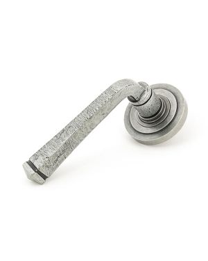 Pewter Avon Round Lever on Rose Set (Art Deco) - Unsprung