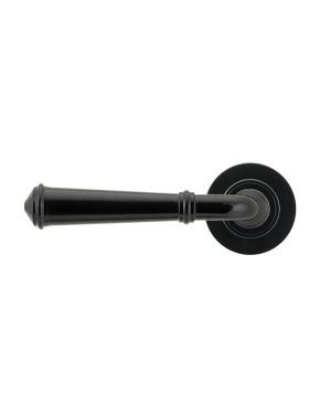 Black Regency Lever on Rose Set (Plain) - Unsprung