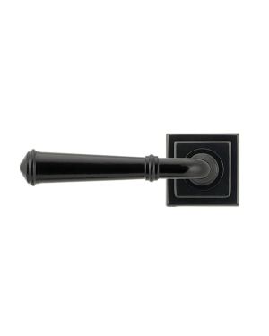 Black Regency Lever on Rose Set (Square) - Unsprung
