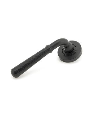 Matt Black Hammered Newbury Lever on Rose Set (Plain) - Unsprung