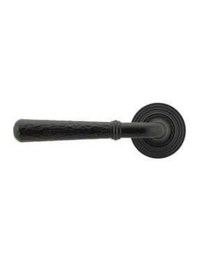Matt Black Hammered Newbury Lever on Rose Set (Beehive) - Unsprung