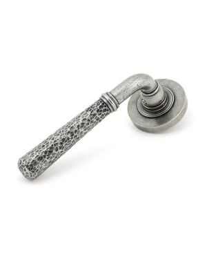Pewter Hammered Newbury Lever on Rose Set (Plain) - Unsprung
