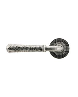 Pewter Hammered Newbury Lever on Rose Set (Beehive) - Unsprung