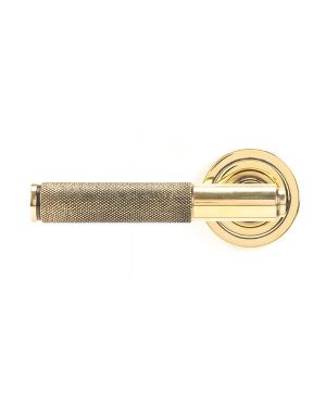Aged Brass Brompton Lever on Rose Set (Art Deco) - Unsprung