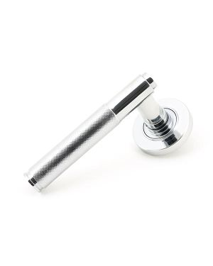 Polished Chrome Brompton Lever on Rose Set (Plain) - Unsprung
