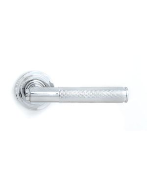 Polished Chrome Brompton Lever on Rose Set (Art Deco) - Unsprung