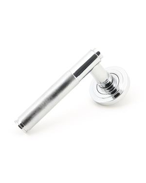 Polished Chrome Brompton Lever on Rose Set (Art Deco) - Unsprung