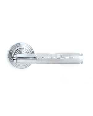 Polished Chrome Brompton Lever on Rose Set (Beehive) - Unsprung