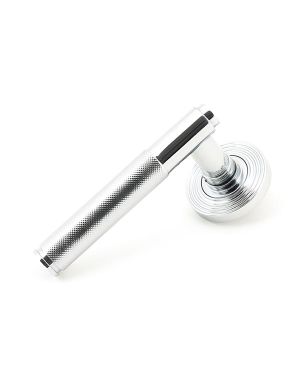Polished Chrome Brompton Lever on Rose Set (Beehive) - Unsprung