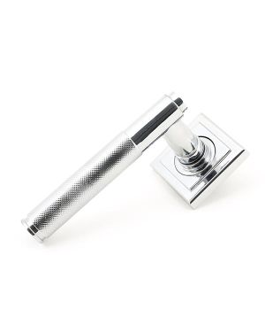 Polished Chrome Brompton Lever on Rose Set (Square) - Unsprung