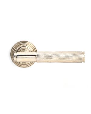 Polished Nickel Brompton Lever on Rose Set (Beehive) - Unsprung