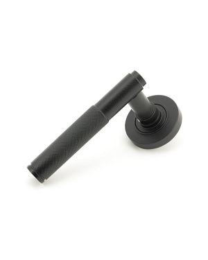 Matt Black Brompton Lever on Rose Set (Plain) - Unsprung