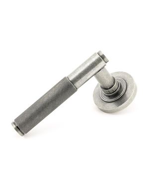 Pewter Brompton Lever on Rose Set (Plain) - Unsprung