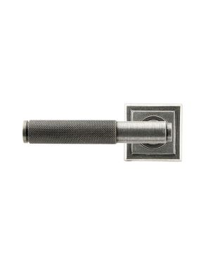 Pewter Brompton Lever on Rose Set (Square) - Unsprung