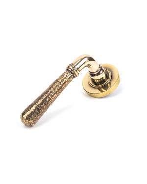 Aged Brass Hammered Newbury Lever on Rose Set (Plain) - Unsprung