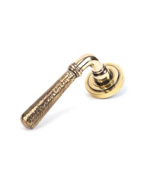 Aged Brass Hammered Newbury Lever on Rose Set (Art Deco) - Unsprung