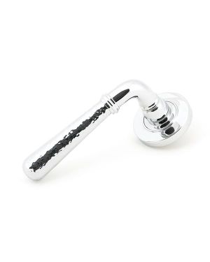 Polished Chrome Hammered Newbury Lever on Rose Set (Plain) - Unsprung
