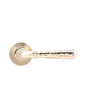 Polished Nickel Hammered Newbury Lever on Rose Set (Beehive) - Unsprung