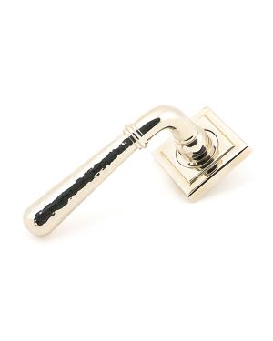 Polished Nickel Hammered Newbury Lever on Rose Set (Square) - Unsprung