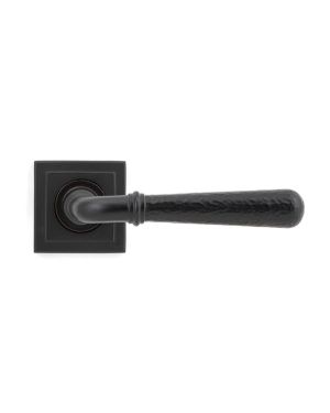 Aged Bronze Hammered Newbury Lever on Rose Set (Square) - Unsprung
