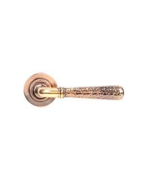 Polished Bronze Hammered Newbury Lever on Rose Set (Plain) - Unsprung