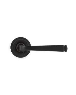Aged Bronze Avon Round Lever on Rose Set (Art Deco) - Unsprung
