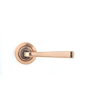 Polished Bronze Avon Round Lever on Rose Set (Plain) - Unsprung
