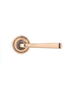 Polished Bronze Avon Round Lever on Rose Set (Art Deco) - Unsprung