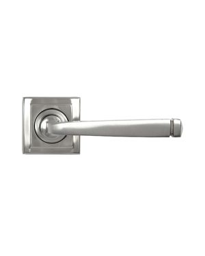 Satin Marine SS (316) Avon Round Lever on Rose Set (Square) - Unsprung