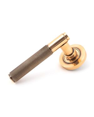 Polished Bronze Brompton Lever on Rose Set (Plain) - Unsprung