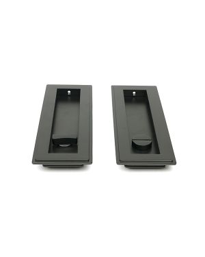 Aged Bronze 175mm Art Deco Rectangular Pull - Privacy Set