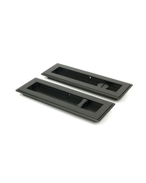 Aged Bronze 175mm Art Deco Rectangular Pull - Privacy Set