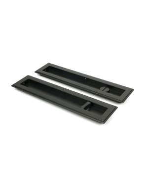 Aged Bronze 250mm Art Deco Rectangular Pull - Privacy Set