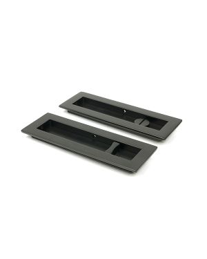 Aged Bronze 175mm Plain Rectangular Pull - Privacy Set