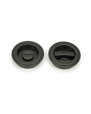 Aged Bronze 60mm Art Deco Round Pull - Privacy Set