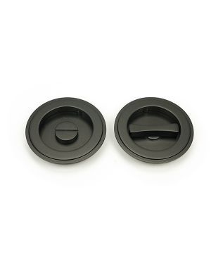 Aged Bronze 75mm Art Deco Round Pull - Privacy Set