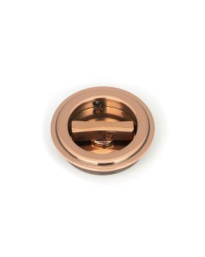 Polished Bronze 60mm Art Deco Round Pull - Privacy Set