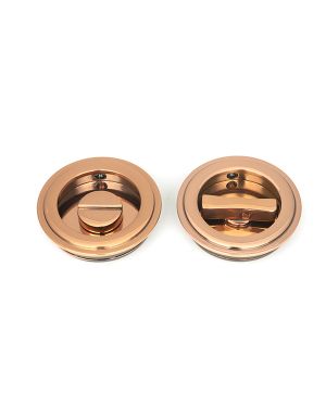 Polished Bronze 60mm Art Deco Round Pull - Privacy Set