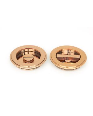 Polished Bronze 75mm Art Deco Round Pull - Privacy Set