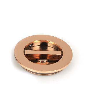 Polished Bronze 75mm Plain Round Pull - Privacy Set