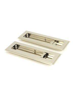 Polished Nickel 175mm Art Deco Rectangular Pull -Privacy Set