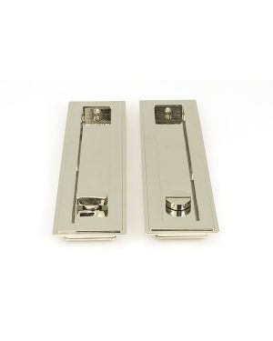 Polished Nickel 250mm Art Deco Rectangular Pull -Privacy Set